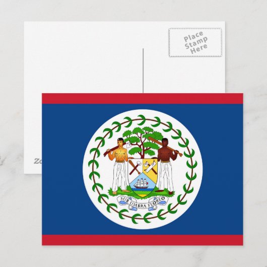 Carte postale avec Drapeau du Belize (Devant / Derrière)