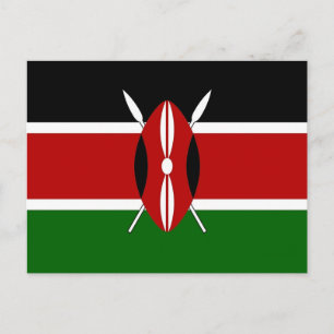 Carte postale avec drapeau du Kenya