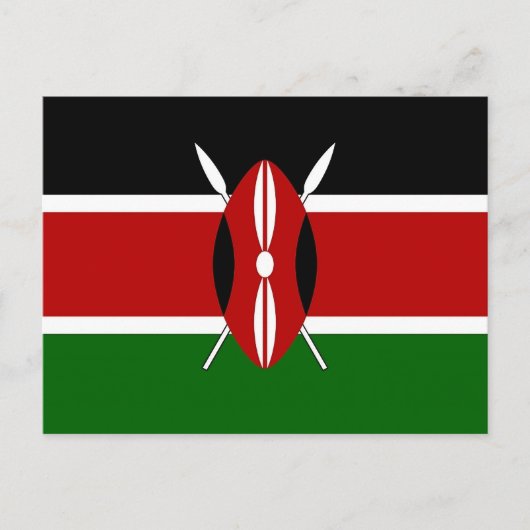 Carte postale avec drapeau du Kenya (Devant)