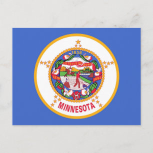 Carte postale avec Drapeau du Minnesota Etat - USA