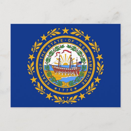 Carte postale avec Drapeau du New Hampshire State (Devant)