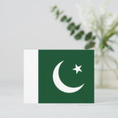 Carte postale avec drapeau du Pakistan (Debout devant)