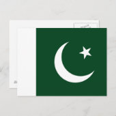Carte postale avec drapeau du Pakistan (Devant / Derrière)