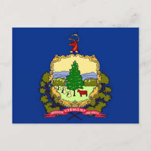 Carte postale avec Drapeau du Vermont State - USA