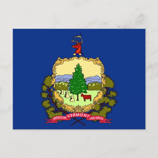 Carte postale avec Drapeau du Vermont State - USA (Devant)
