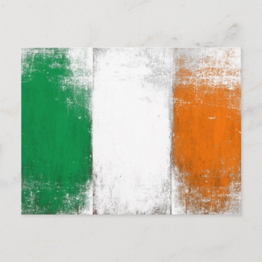 Carte postale avec drapeau irlandais Grungy Vintag (Devant)