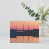 Carte postale avec enveloppe blanche, coucher de s (Debout devant)