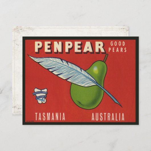 Carte postale avec Étiquette Vintage Cool (Devant / Derrière)