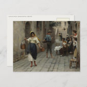 Carte Postale Avec Eugene de Blaas Peinture (Devant / Derrière)