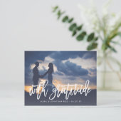 Carte Postale Avec gratitude | Merci photo Mariage (Debout devant)