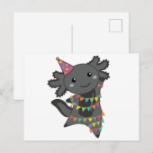 Carte postale avec guirlande de salamandre mexicai (Devant / Derrière)