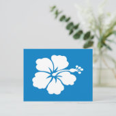Carte postale avec hibiscus bleu-blanc (Debout devant)