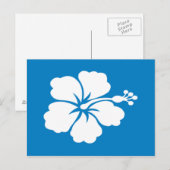 Carte postale avec hibiscus bleu-blanc (Devant / Derrière)