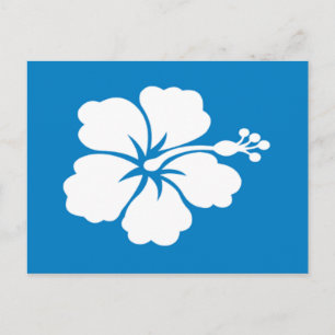 Carte postale avec hibiscus bleu-blanc