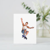 carte postale avec illustration de patinage (Debout devant)