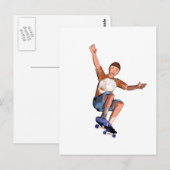 carte postale avec illustration de patinage (Devant / Derrière)