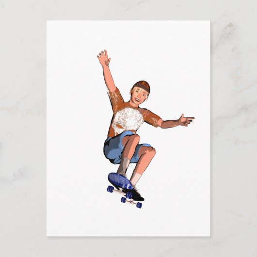 carte postale avec illustration de patinage (Devant)