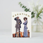 Carte Postale Avec Impression Vacances Vintages (Debout devant)