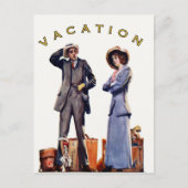 Carte Postale Avec Impression Vacances Vintages (Devant)