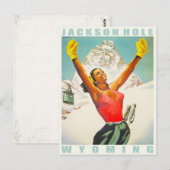 Carte postale avec imprimé ski Vintage de Aspen (Devant / Derrière)