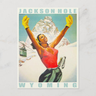 Carte postale avec imprimé ski Vintage de Aspen