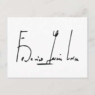 Carte postale avec la signature de Federico García