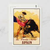 Carte postale avec l'affiche espagnole Bullfight (Devant / Derrière)