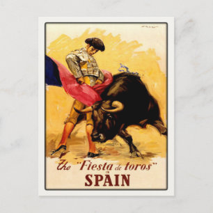 Carte postale avec l'affiche espagnole Bullfight