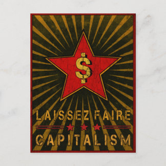 Carte postale avec laissez Faire Capitalisme Salut