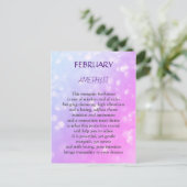 Carte postale avec le dessin de l'améthyste, pierr (Debout devant)