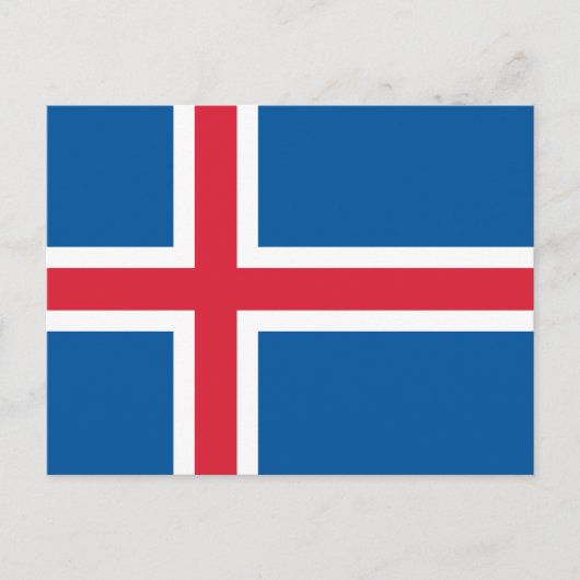 Carte postale avec le drapeau de l'Islande (Devant)