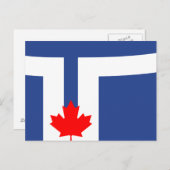 Carte postale avec le drapeau de Toronto, Canada (Devant / Derrière)