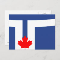 Carte postale avec le drapeau de Toronto, Canada