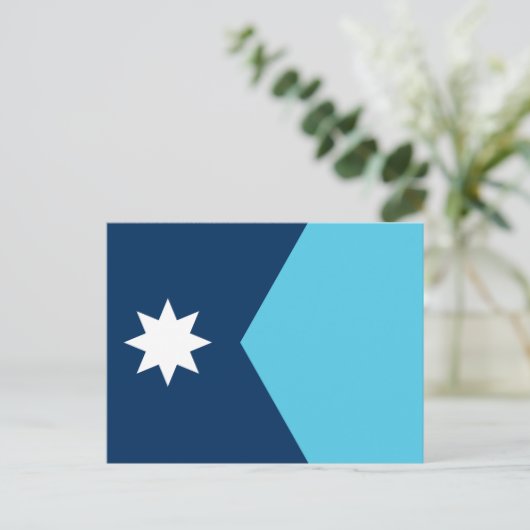 Carte postale avec le drapeau du Minnesota, États- (Debout devant)