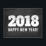 Carte postale avec le texte de 2018 sur le<br><div class="desc">Rétro carte postale d'un 2018 sur le panneau de craie. Carte de voeux vintage pendant la nouvelle année 2018. Bonne année !</div>
