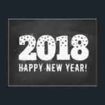 Carte postale avec le texte de 2018 sur le<br><div class="desc">Rétro carte postale d'un 2018 sur le panneau de craie. Carte de voeux vintage pendant la nouvelle année 2018. Bonne année !</div>