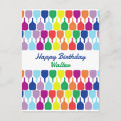 Carte Postale Avec le texte Pagaies colorées 💚 ❤️ 💛 💙 (Devant)