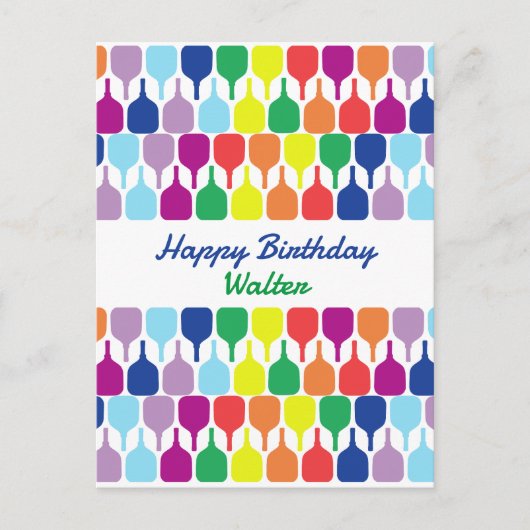 Carte Postale Avec le texte Pagaies colorées 💚 ❤️ 💛 💙 (Devant)