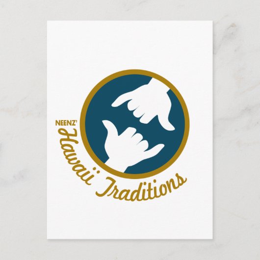 Carte postale avec logo Hawaii Traditions (Devant)