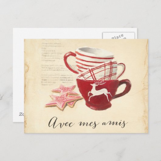 Carte Postale Avec Mes Amis (Devant / Derrière)