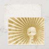 Carte postale avec microphone vintage cool (Devant / Derrière)