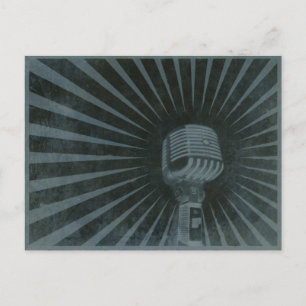 Carte postale avec microphone Vintage Cool