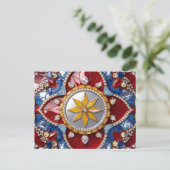 Carte postale avec motif aux couleurs colombiennes (Debout devant)