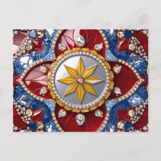 Carte postale avec motif aux couleurs colombiennes (Devant)