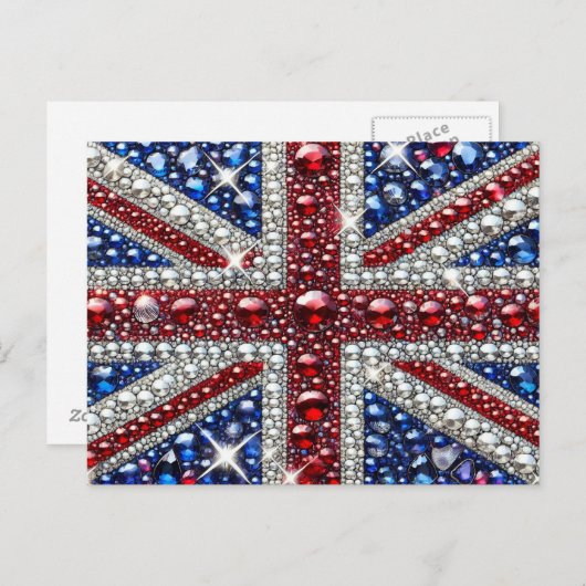 Carte postale avec motif de couleurs britanniques (Devant / Derrière)