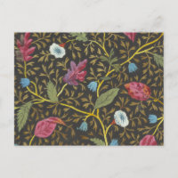 Carte postale avec motif floral pour tissu imprimé