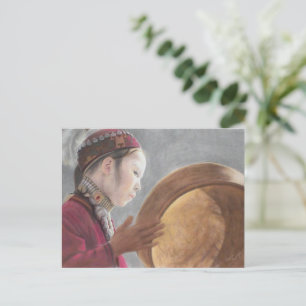 Carte postale avec pastel de la fille afghane