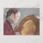 Carte postale avec pastel de la fille afghane (Devant)