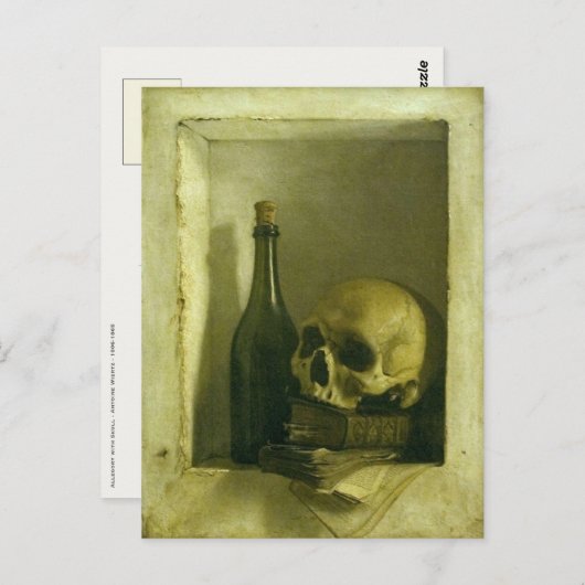 Carte Postale Avec Peinture Crâne (Devant / Derrière)