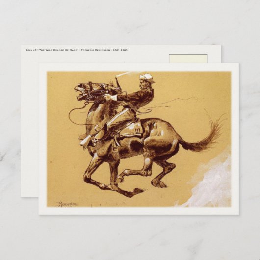 Carte Postale Avec Peinture Frederic Remington (Devant / Derrière)